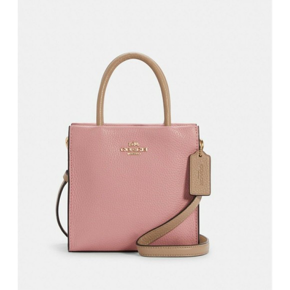 Coach Bags Coach Pink Taupe Multi Leather Mini Cally Colorblock